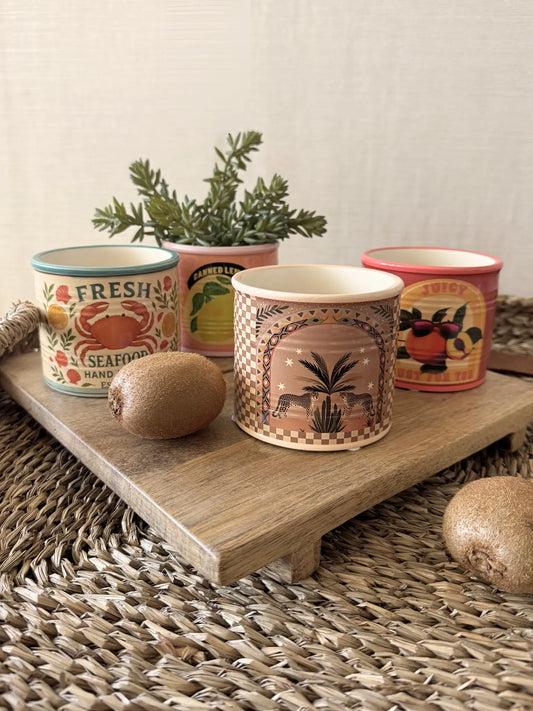 Aardewerk pot palm tijger