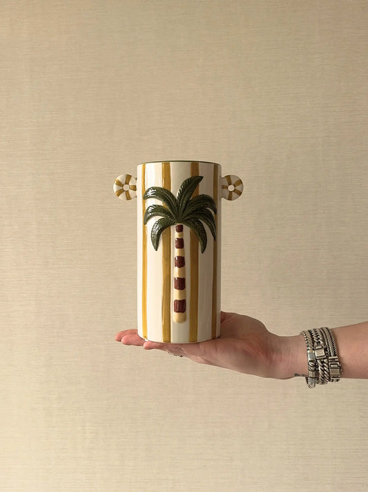 Aardewerk vaas Palora geel