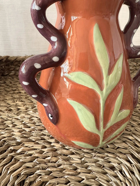 Aardewerk vaas Viperis oranje