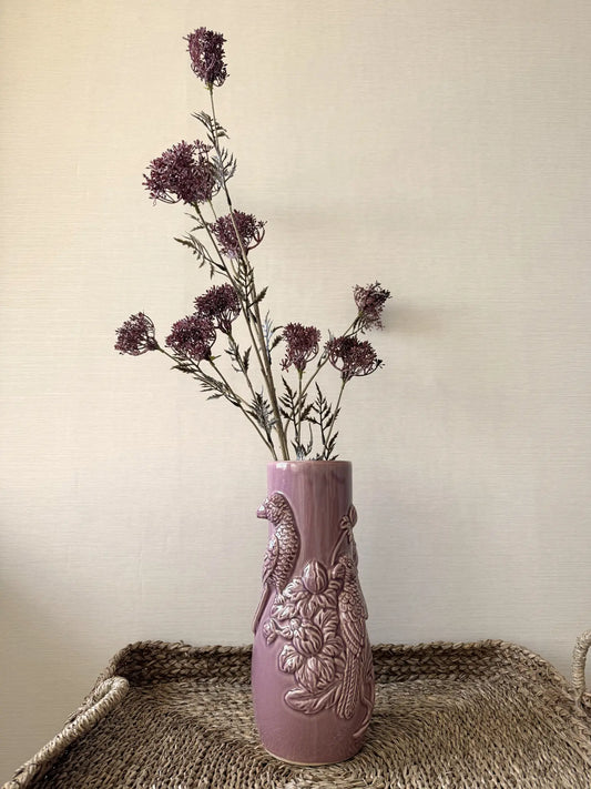 Aardewerk vaas tropical paars