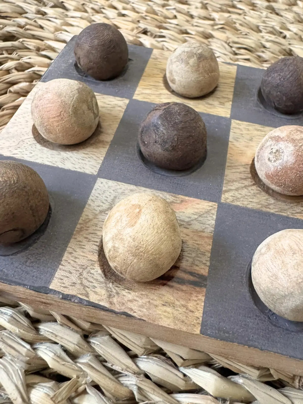 Decoratief boter kaas en eieren spel mangohout