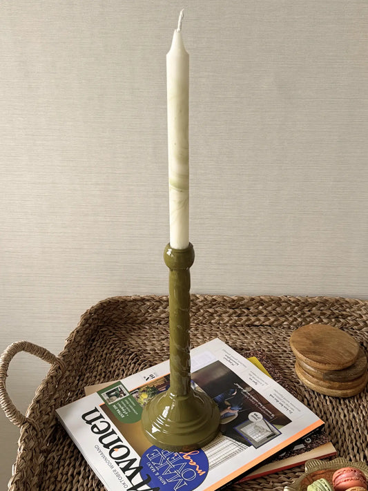 Kaarsenhouder olijfgroen