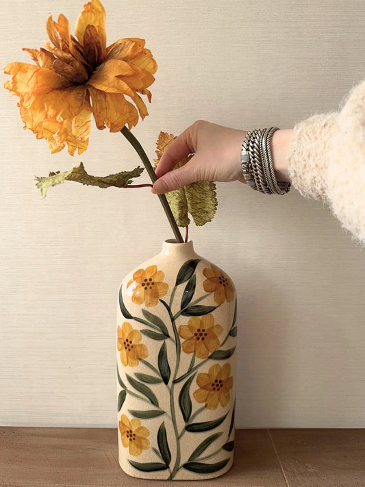 Kunstgroen Dahlia geel