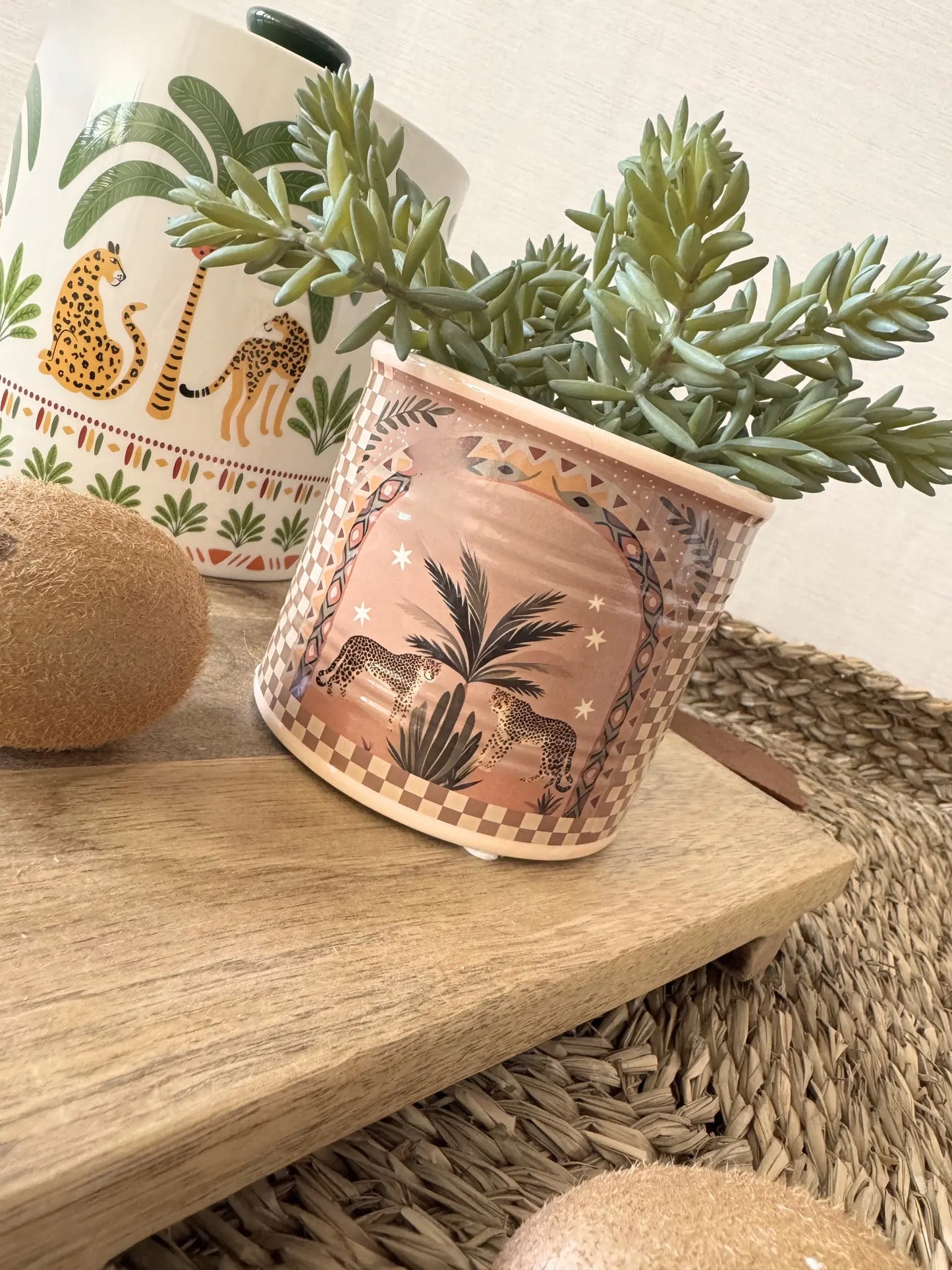 Aardewerk pot palm tijger