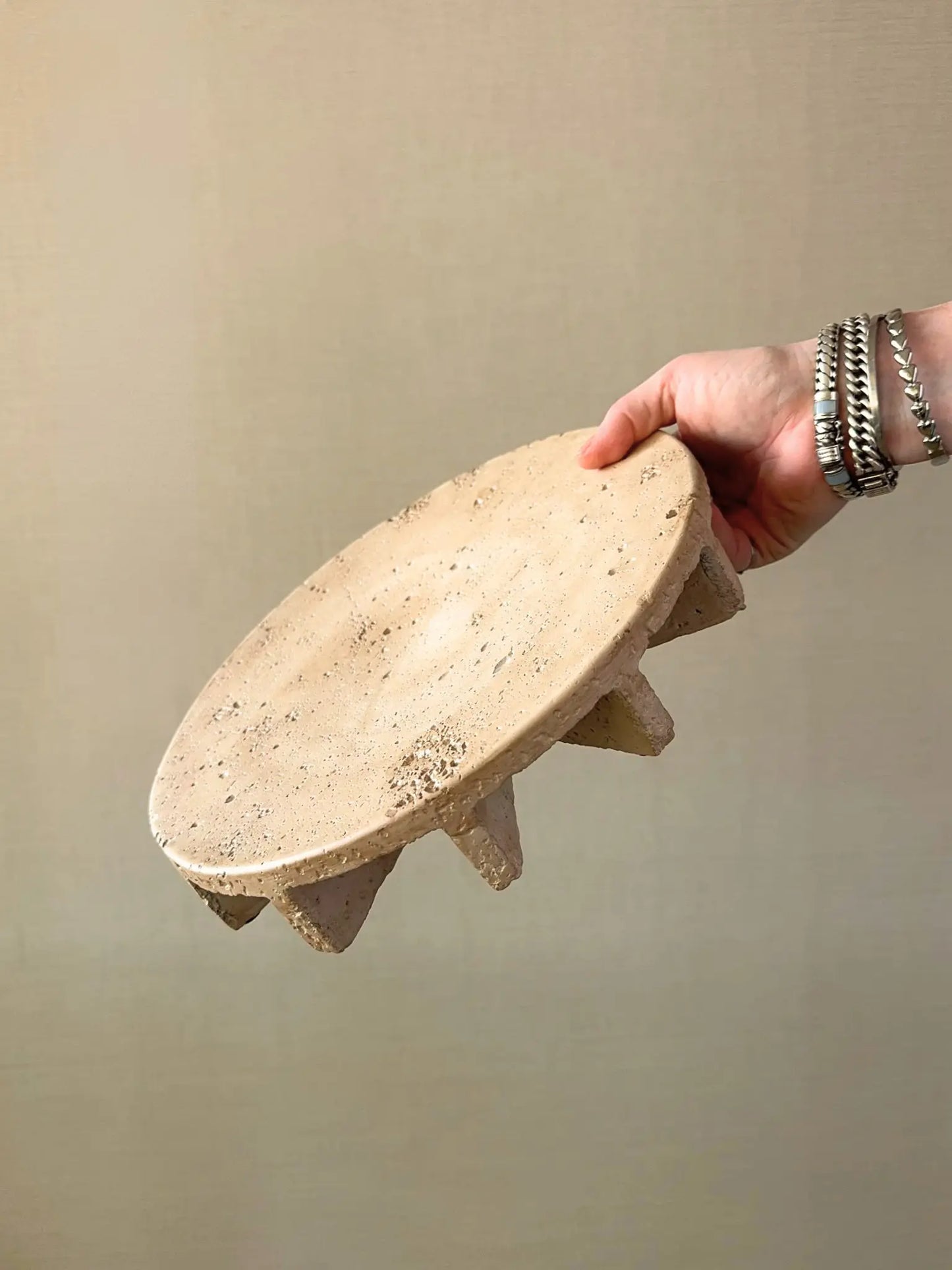 Aardewerk plateau beige 29 x 29 cm
