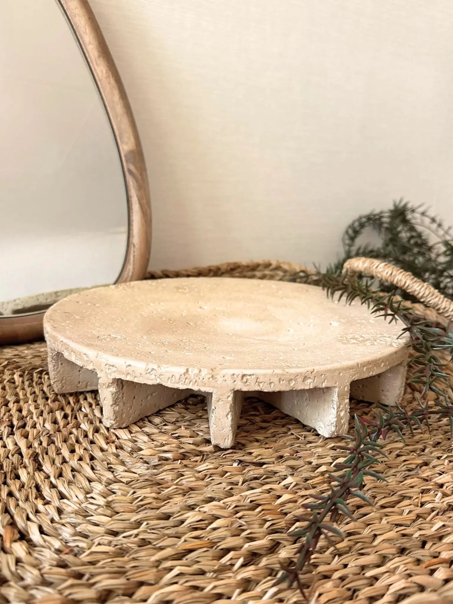 Aardewerk plateau beige 29 x 29 cm