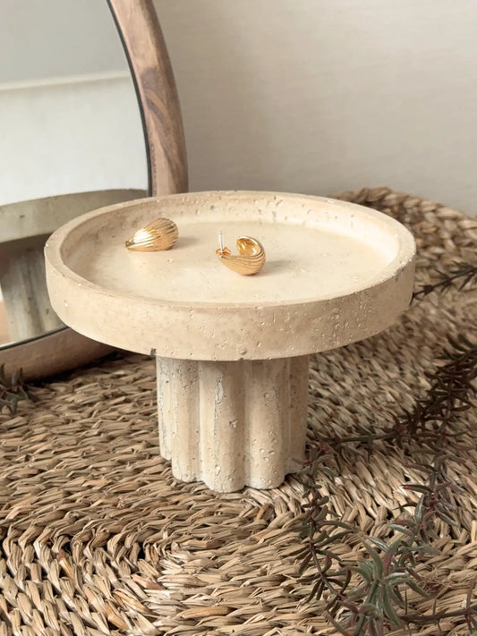 Aardewerk plateau verhoger beige