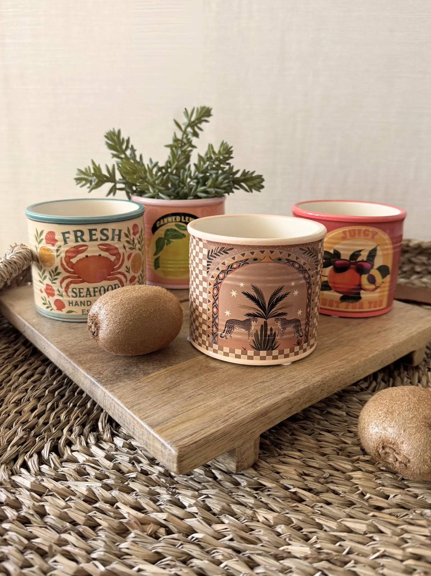 Aardewerk pot palm tijger