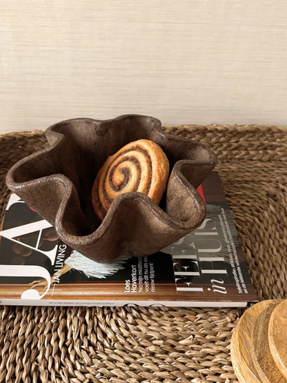 Aardewerk schaal bruin