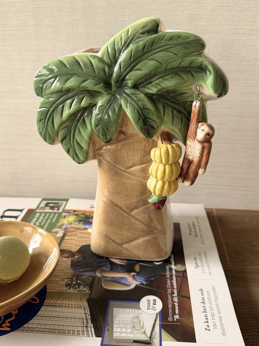 Aardewerk vaas palmboom
