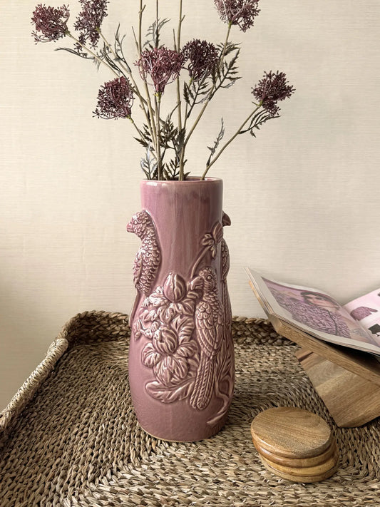 Aardewerk vaas tropical paars