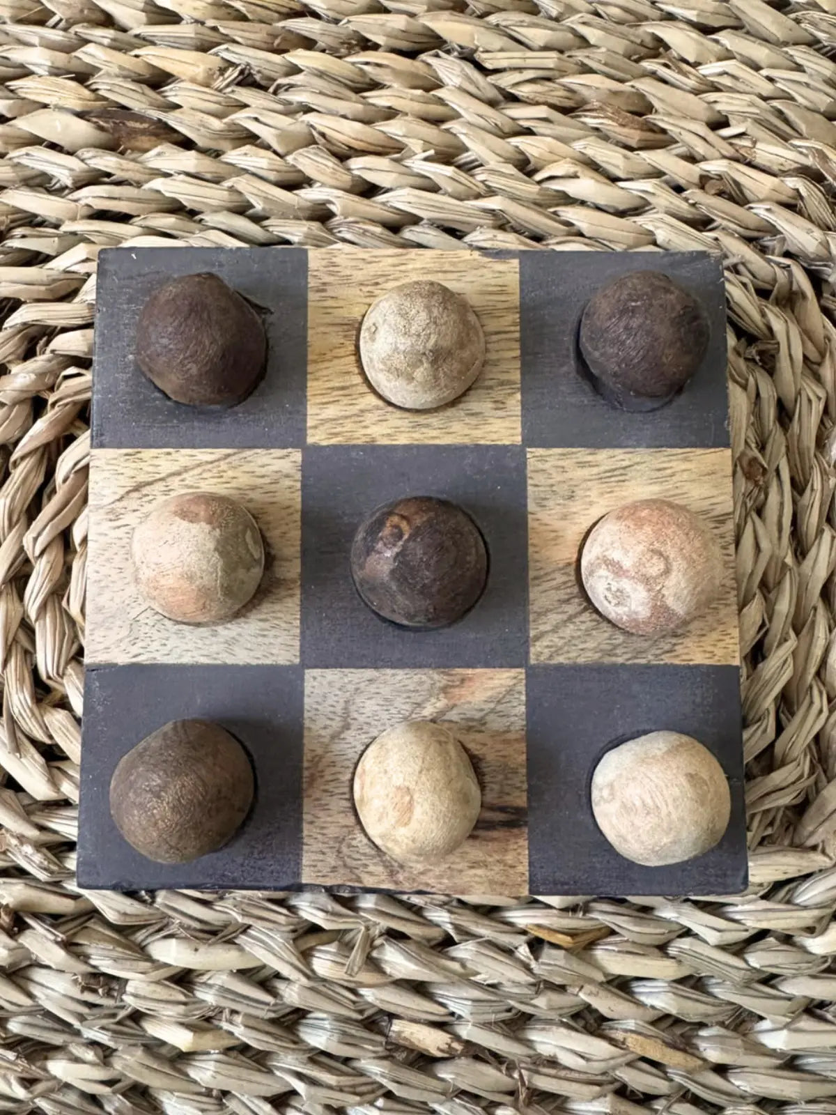 Decoratief boter kaas en eieren spel mangohout