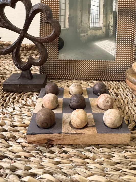 Decoratief boter kaas en eieren spel mangohout
