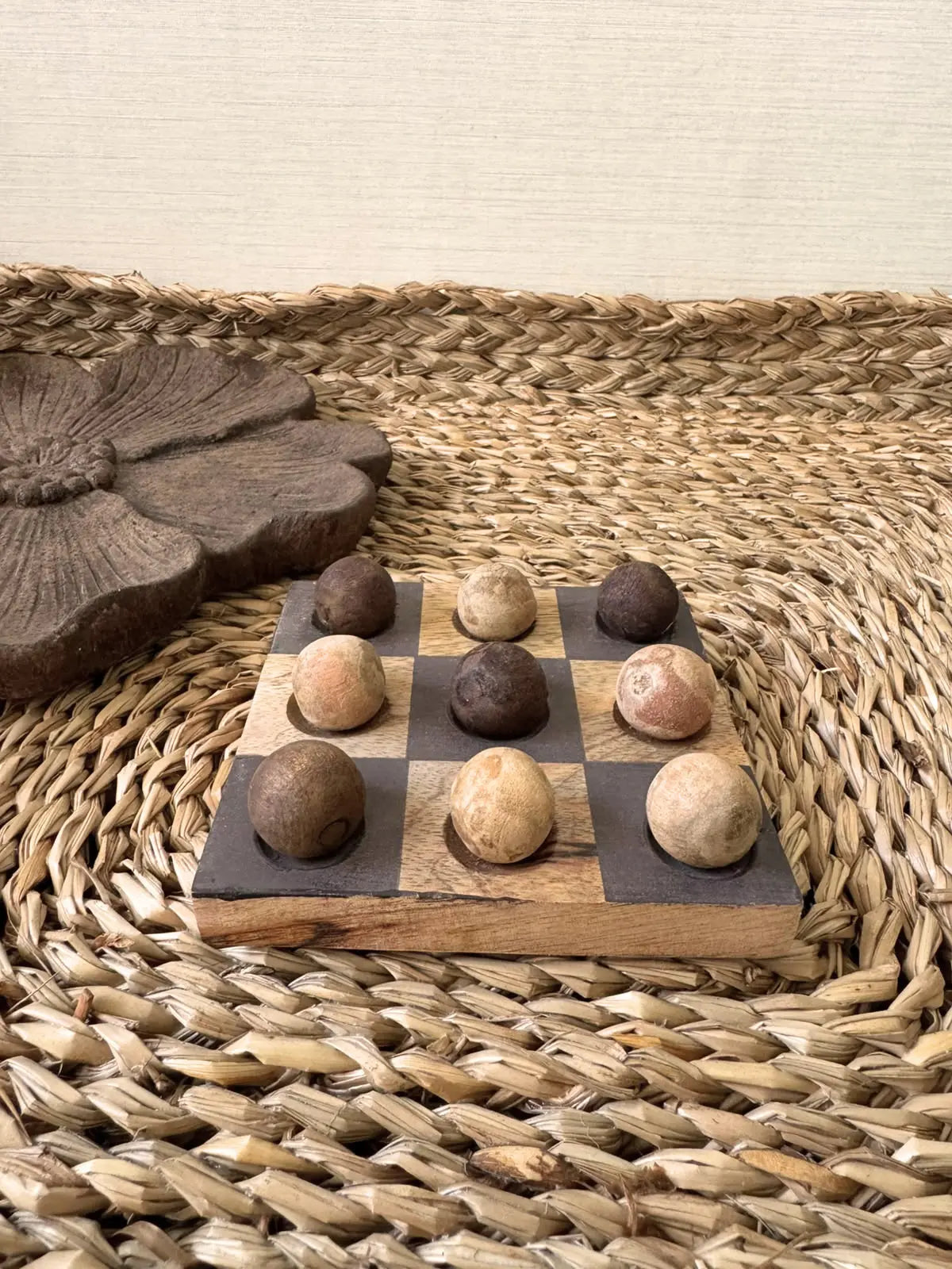 Decoratief boter kaas en eieren spel mangohout