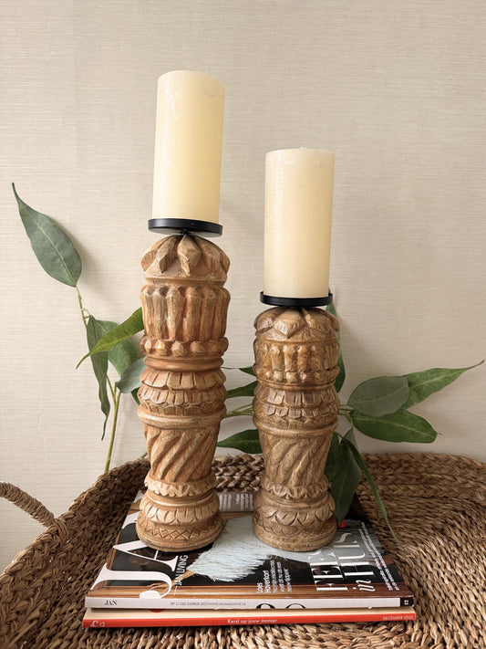 Kaarsenhouder mangohout