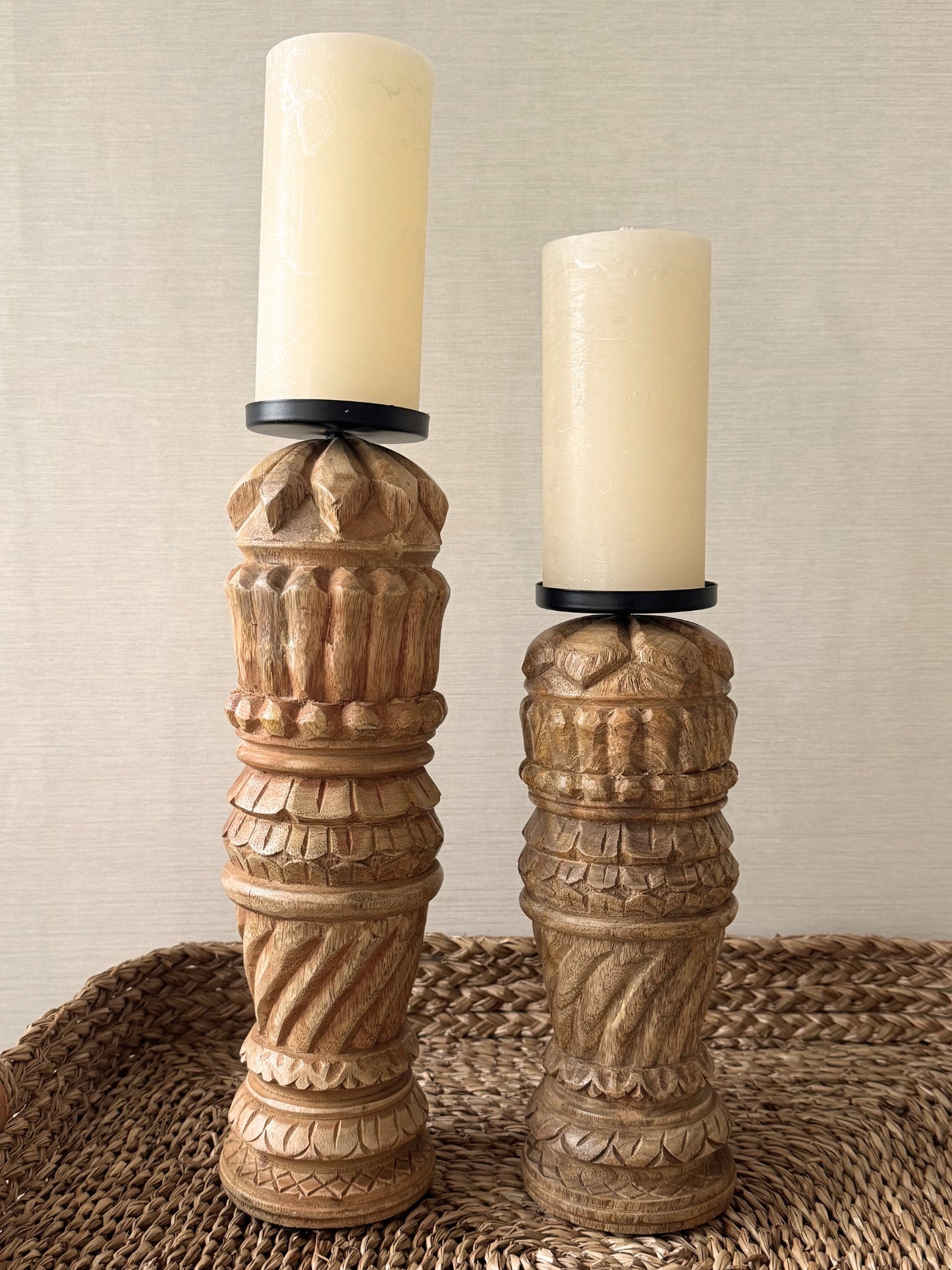 Kaarsenhouder mangohout