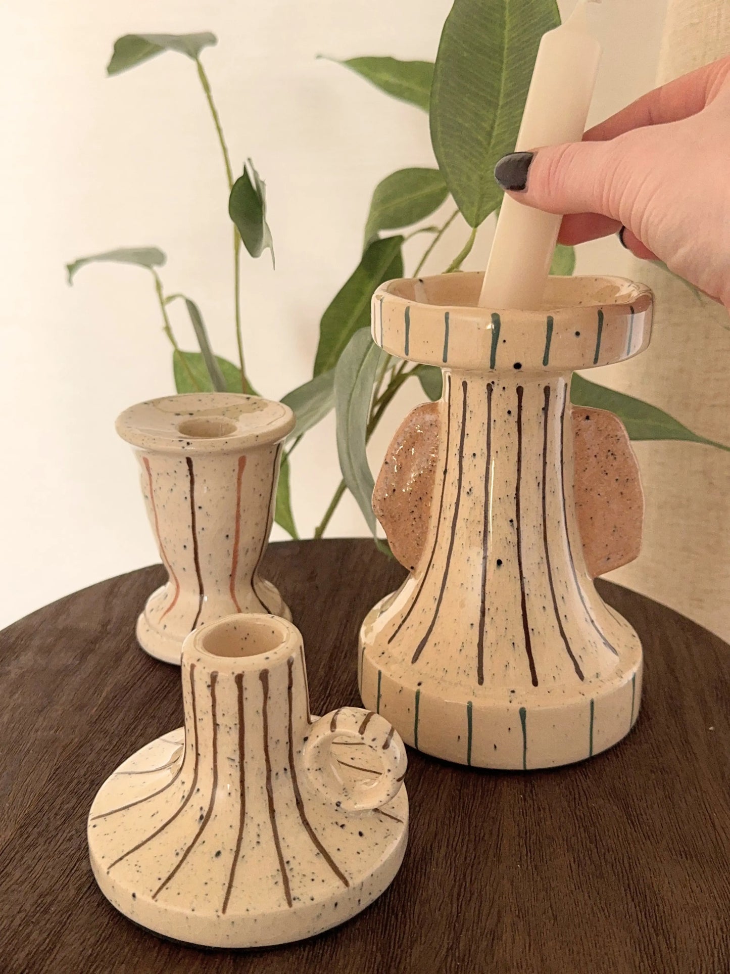 Kaarsenhouder gestreept