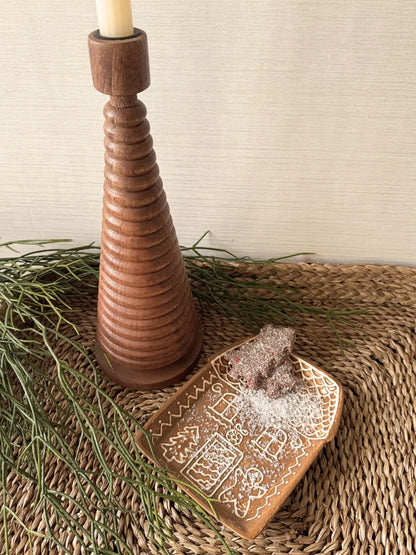 Kaarsenhouder kerstboom bruin