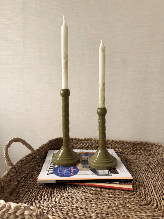 Kaarsenhouder olijfgroen