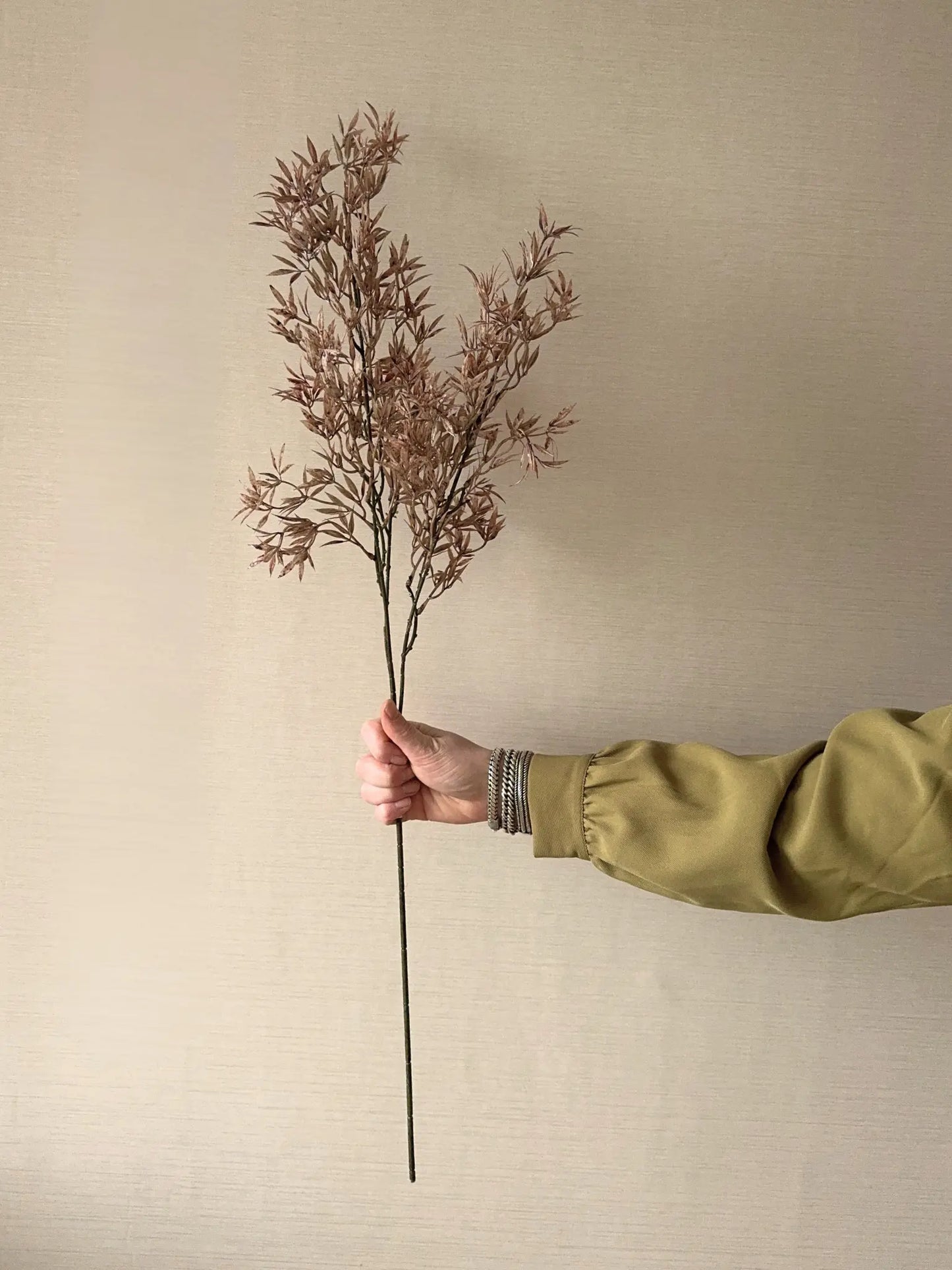 Kunstbloem Nandina bruin rood