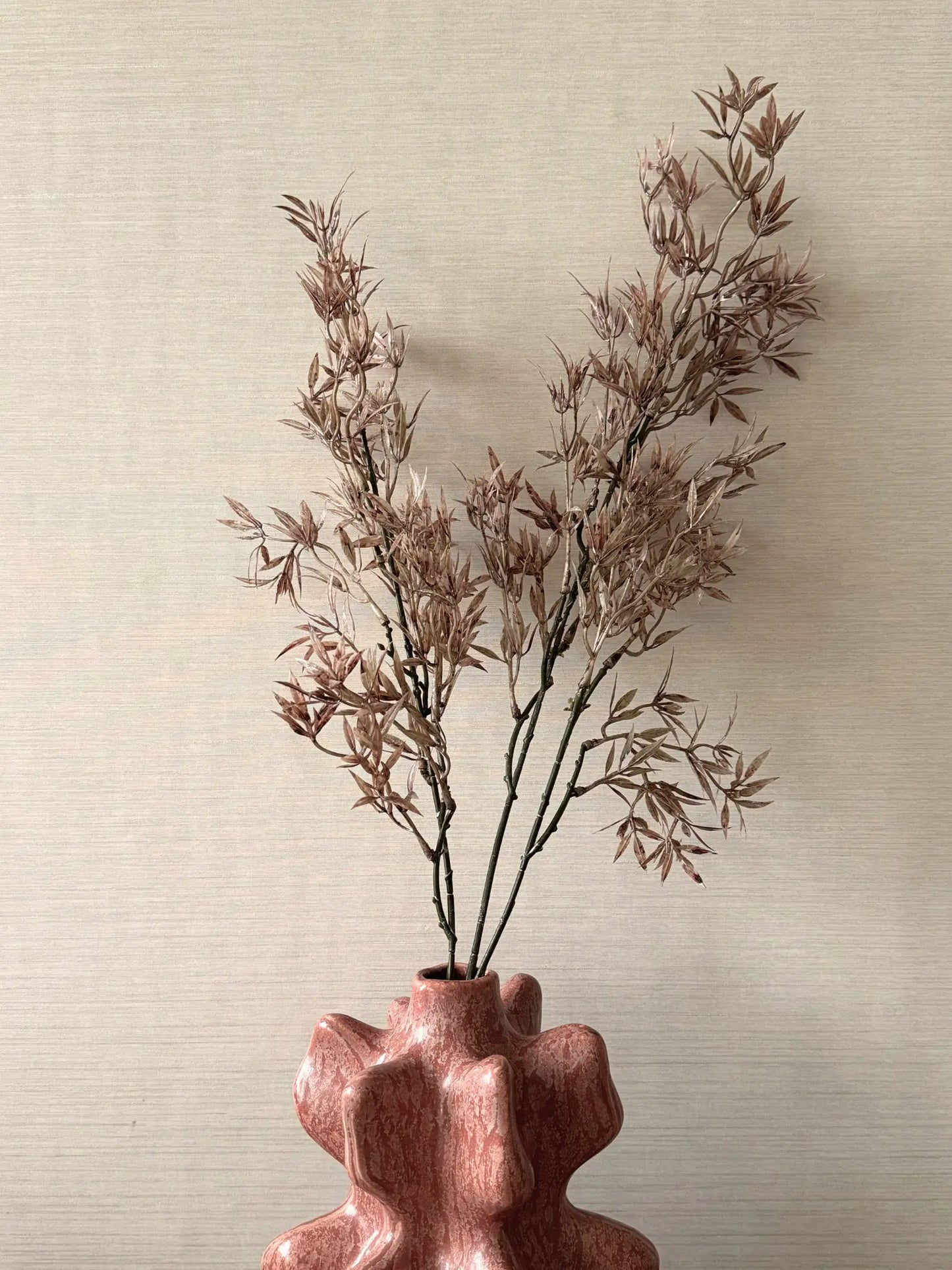 Kunstbloem Nandina bruin rood