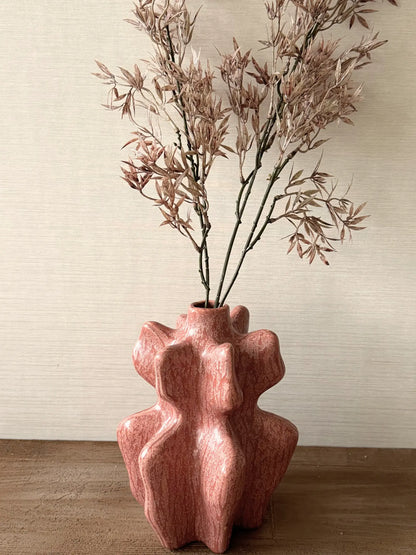 Kunstbloem Nandina bruin rood