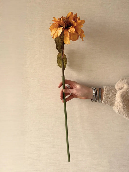 Kunstgroen Dahlia geel