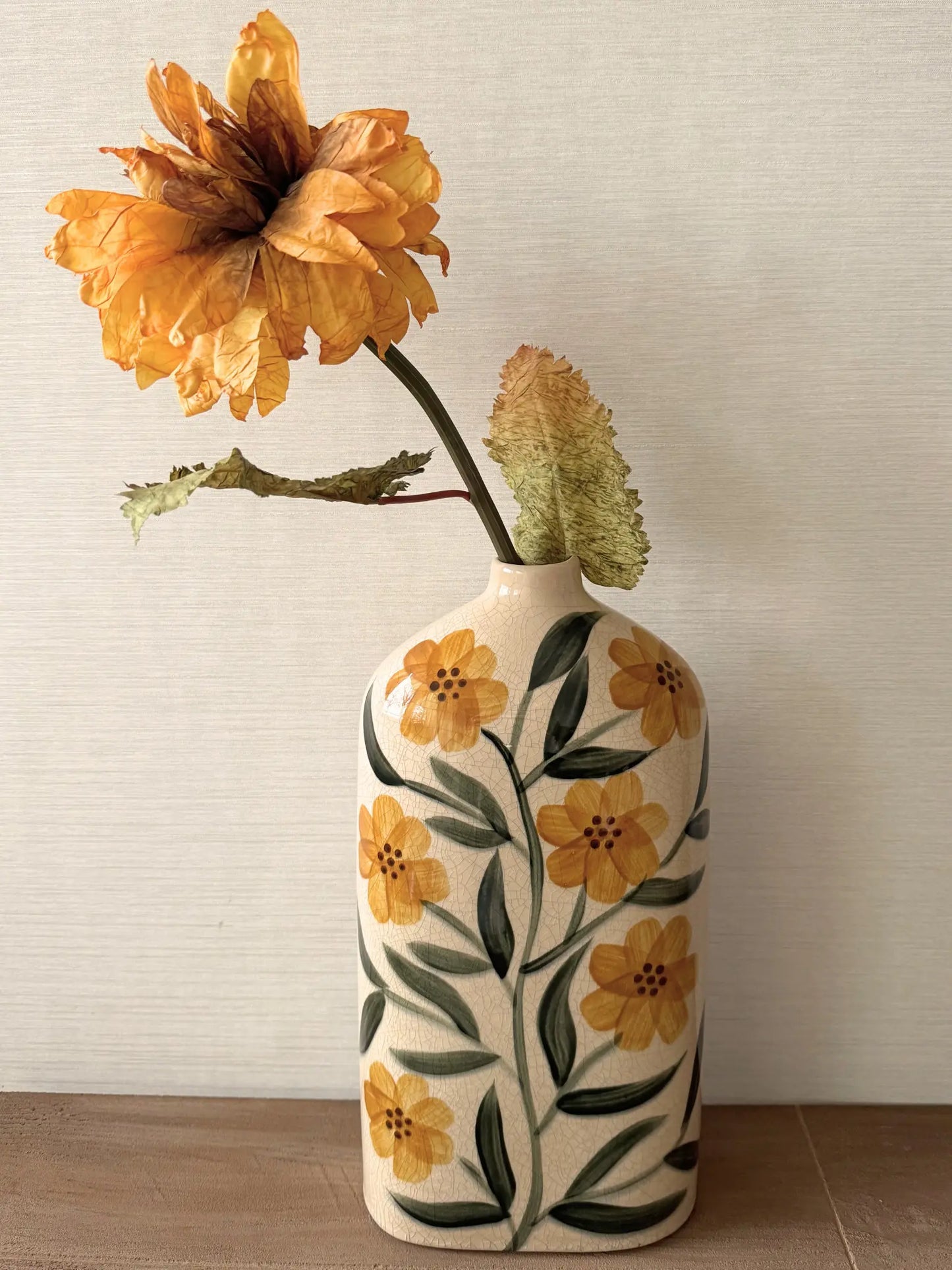 Kunstgroen Dahlia geel