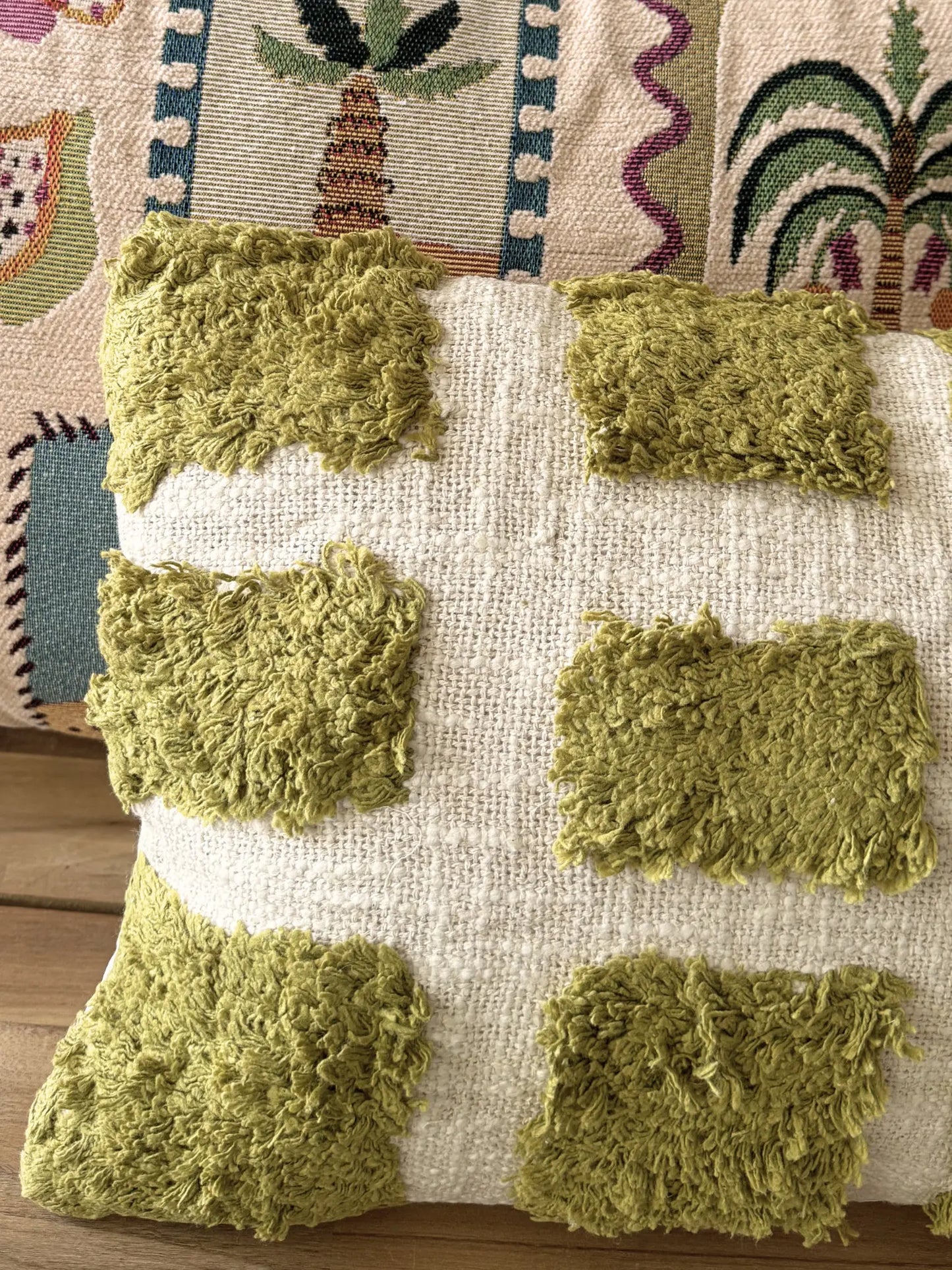 Sierkussen Fasano groen/crème 60x30 cm Light & Living