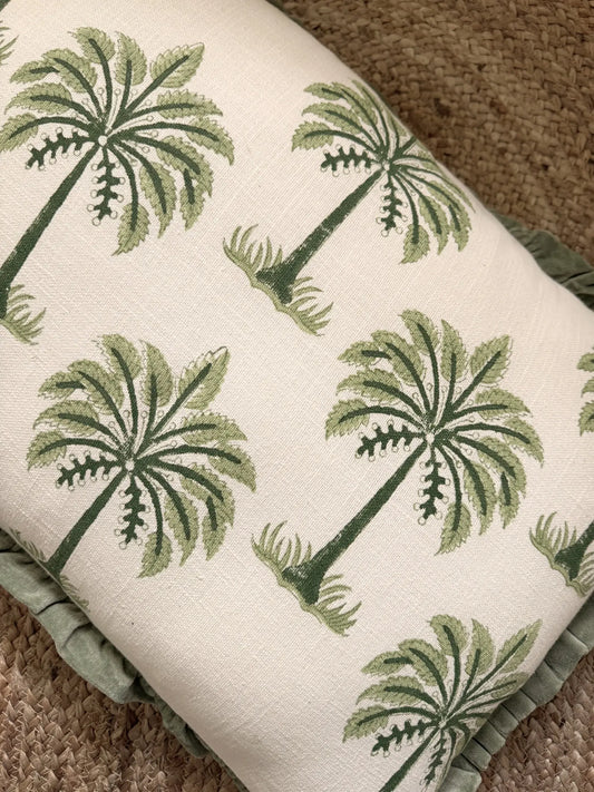 Kussen palm met roezels groen