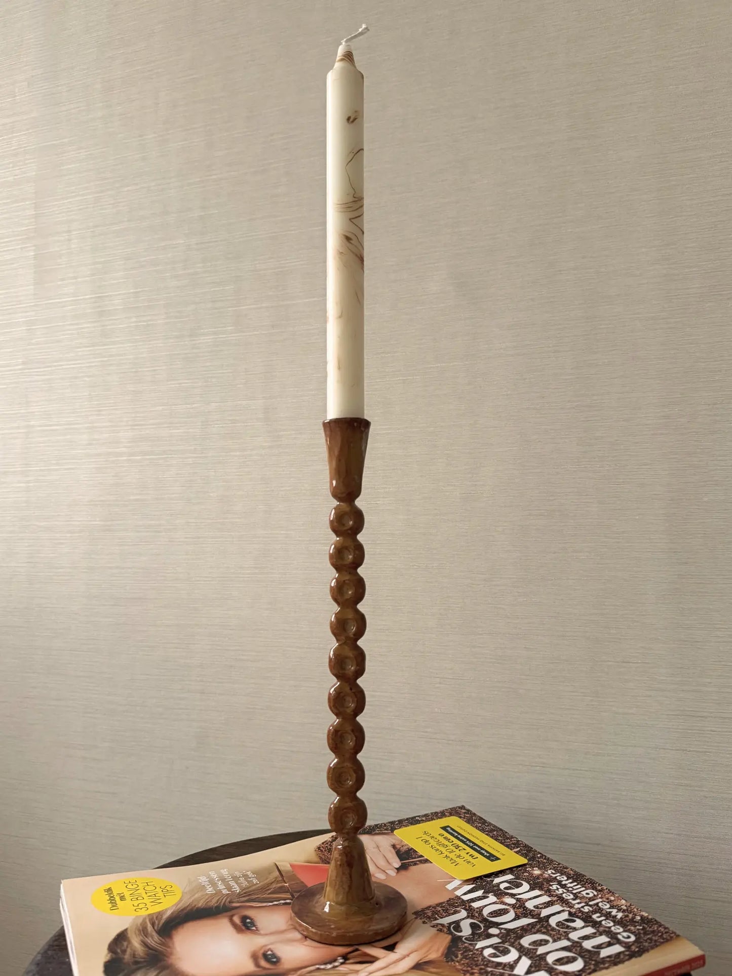 Kaarsenhouder mosterdgeel