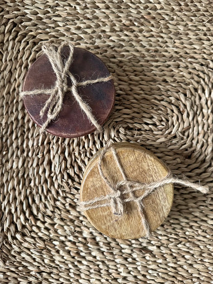 Onderzetters hout set van 4