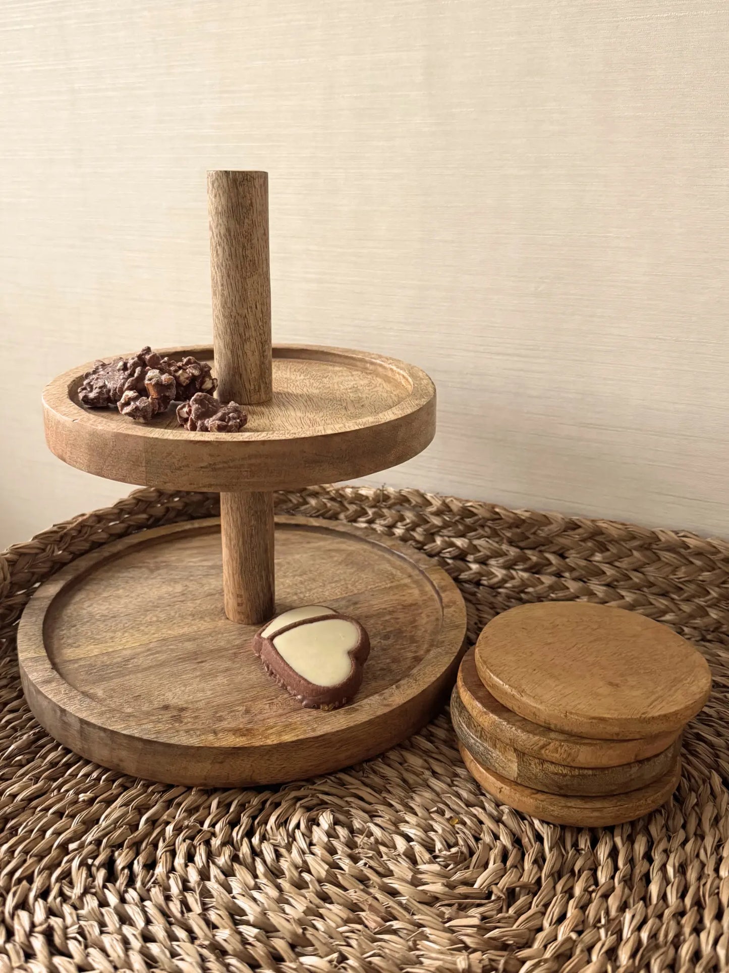 Onderzetters hout set van 4