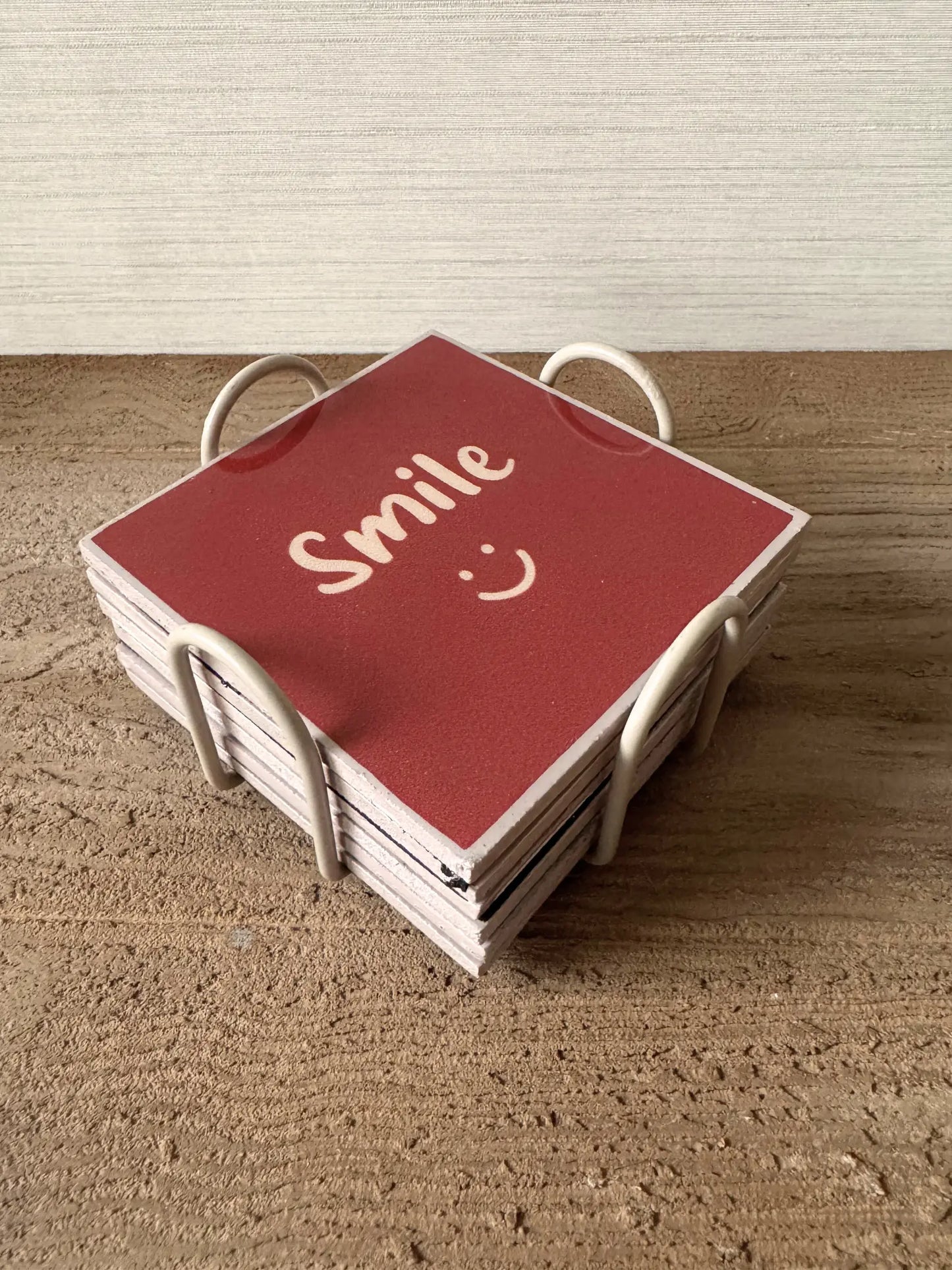 Onderzetters met rekje set van 6 - geniet