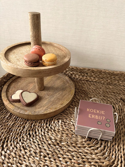 Onderzetters met rekje set van 6 - koffie