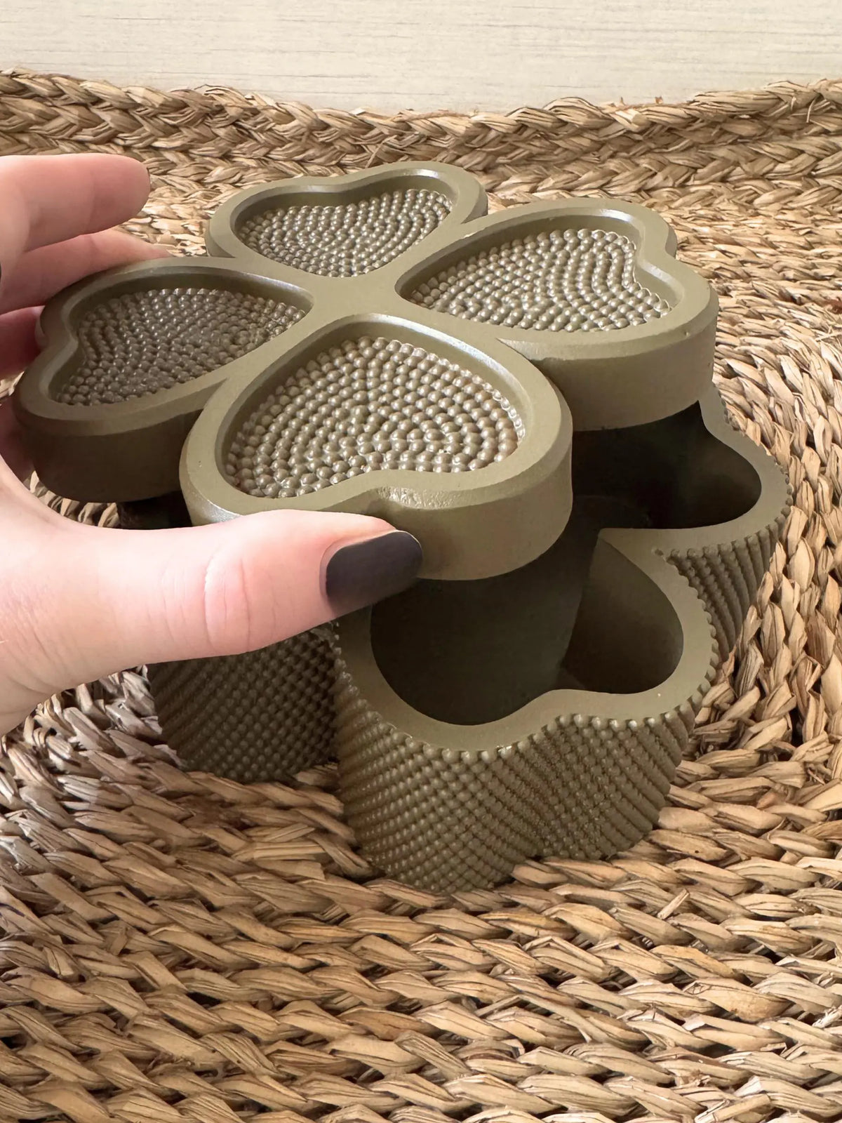Decoratiebox Clover groen en wit