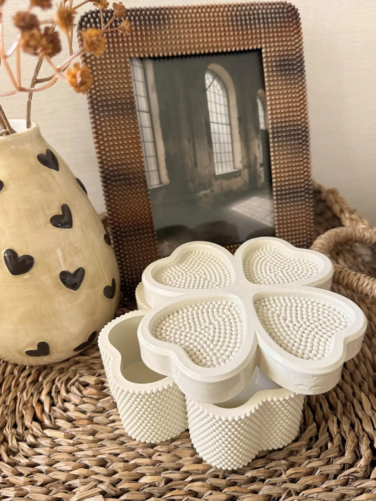 Decoratiebox Clover groen en wit