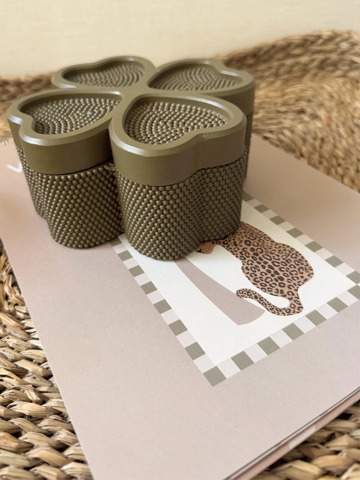 Decoratiebox Clover groen en wit