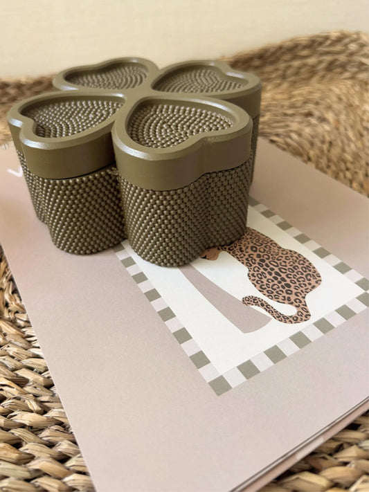 Decoratiebox Clover groen en wit