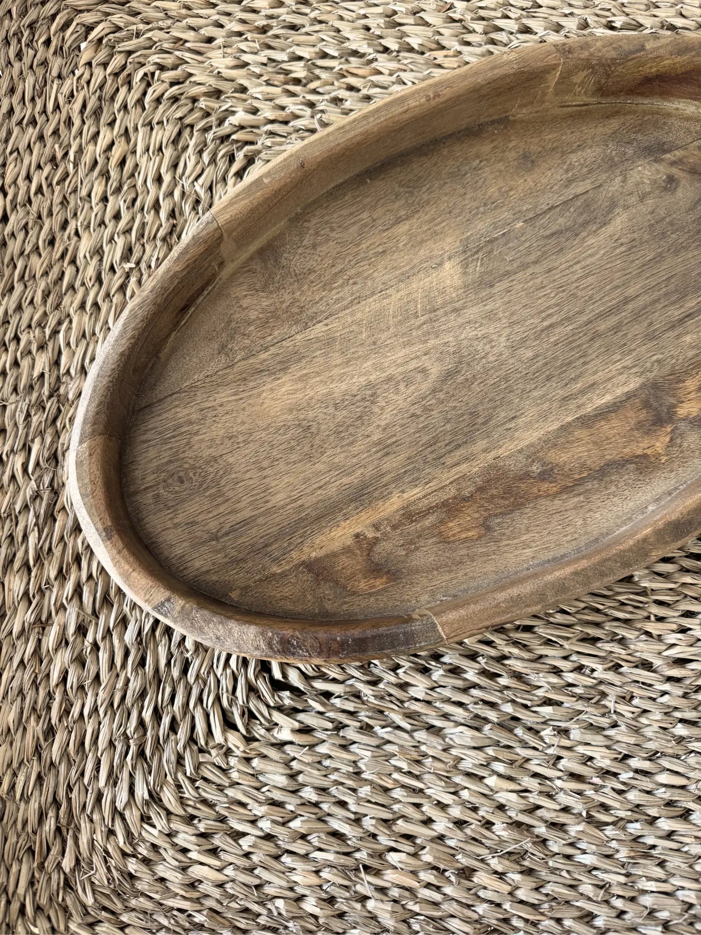 Ovalen houten dienblad