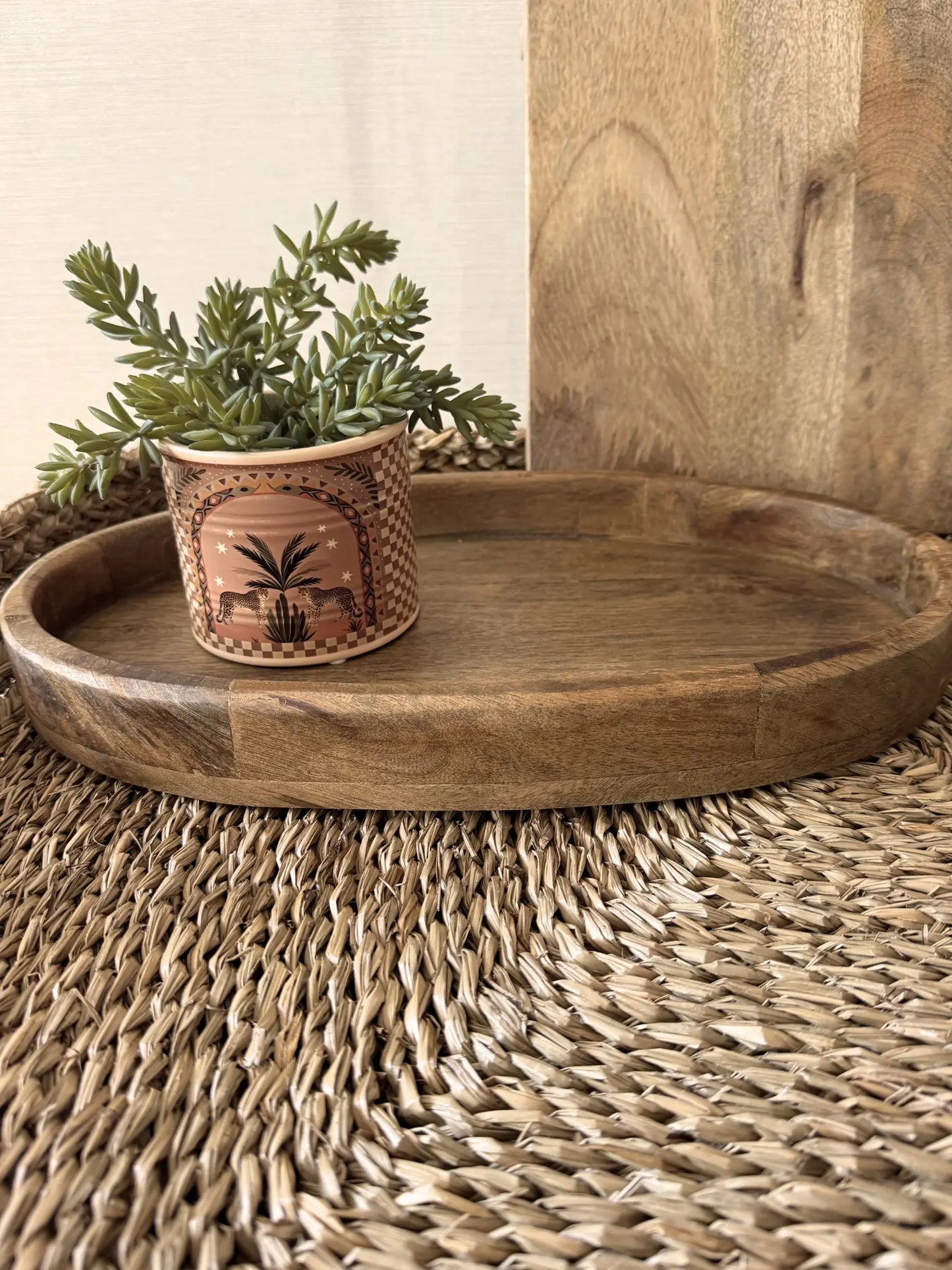 Ovalen houten dienblad