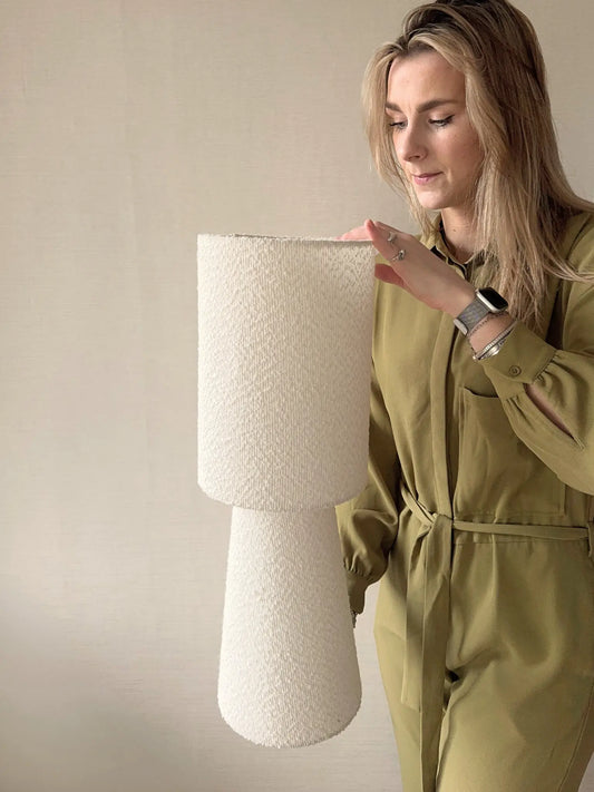 Tafellamp Mikkel bouclé crème