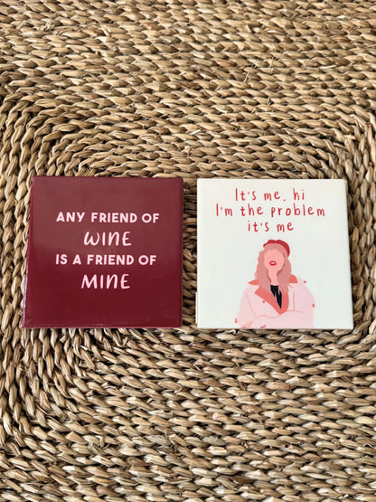 Tegeltje - Any friend of wine